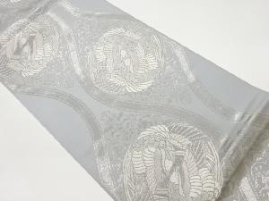 純プラチナ箔 向かい鳳凰・立涌模様織り出し袋帯